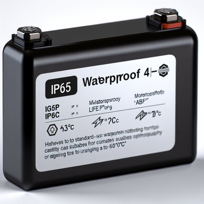 Waterproof Standard IP65 LiFePO4 Battery Pack with ABS Case -20°C To 60°C