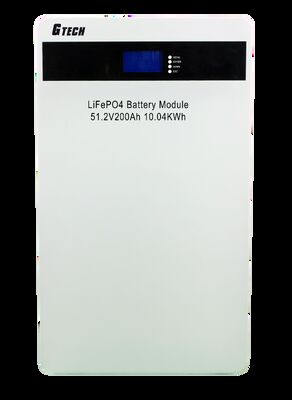 G TECH 51.2V 200Ah 10KWH بطارية ESS LiFePO4 ذات عمر دورة طويلة 6000 لتخزين الطاقة الشمسية السكنية