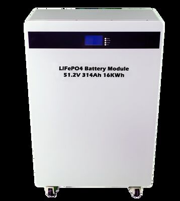 بطارية 51.2V 314Ah 16KWH أرضية حامل ESS LiFePO4 مع دورة حياة طويلة 6000 لتخزين الطاقة الشمسية المنزلية