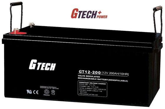بطارية حمض الرصاص المرخصة 12V 200Ah AGM VRLA لأنظمة الطاقة الشمسية ، UPS ، الاتصالات السلكية واللاسلكية ، أجهزة التحكم في الوصول
